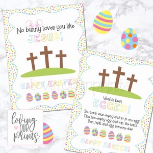 You&#39;ve Been Egged Empty Tomb, Easter Printable for Kids, He Is Risen, Youve Been Egged Printable, No Bunny Loves You Like Jesus