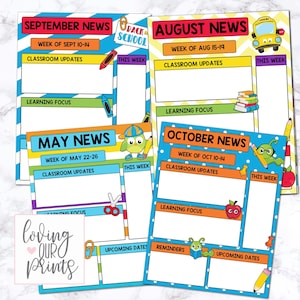 Back to School Newsletter Template, Back to School Newsletter, Preschool Newsletter Template, Teacher Newsletter Template, School Newsletter