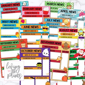Editable Teacher Newsletter, Teacher Newsletter Template, Newsletter Template Editable, Classroom Newsletter, School Newsletter Template