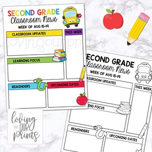 Newsletter Template Editable, Editable Teacher Newsletter Template, Weekly Newsletter, Teacher Weekly Newsletter, Class Newsletter