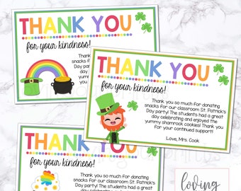 St Patricks Day Thank You Card, St Patricks Day Thank You, Editable St Patricks Day Thank You Note, St. Patrick's Day, St Paddys Day