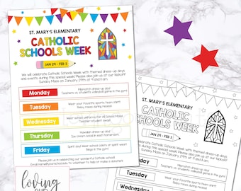 Catholic Schools Week Template, Editable Event Flyer Template, Catholic School Week, Catholic School Week Template, Event Flyer Catholic