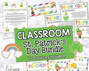 St Patricks Day BUNDLE printable set, St Patricks Day Printable, Classroom St Patricks Day, St Patricks Day Activities, St Pattys Day