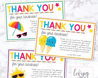 End of the Year Thank You, Editable Thank You From Teacher, End of School Year Thank You, End of School Year Thank You Card, Thank You Notes