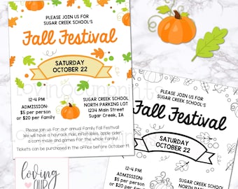 Editable Fall Festival Flyer, Fall Festival Invite, Fall Festival Flyer Editable, Fall Fest Invite, School Fall Festival, Church, Template