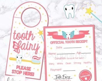 Lost Tooth Record, Tooth Fairy, Tooth Fairy Receipt, Tooth Fairy Door Hanger, Tooth Fairy Record, Lost Tooth printable, Tooth Fairy Printabl