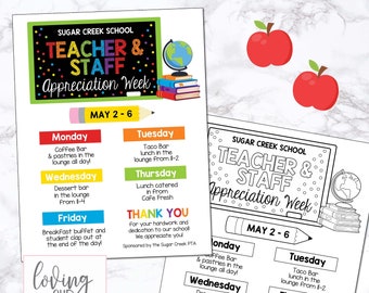 Editable Teacher Appreciation, Editable Teacher Appreciation Week, Teacher and Staff Appreciation Printable, Teacher Appreciation Week
