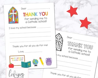 Catholic Schools Week, Thank you mom and dad, I love my Catholic School, Catholic Schools Week Activities, Catholic Schools Week Printables