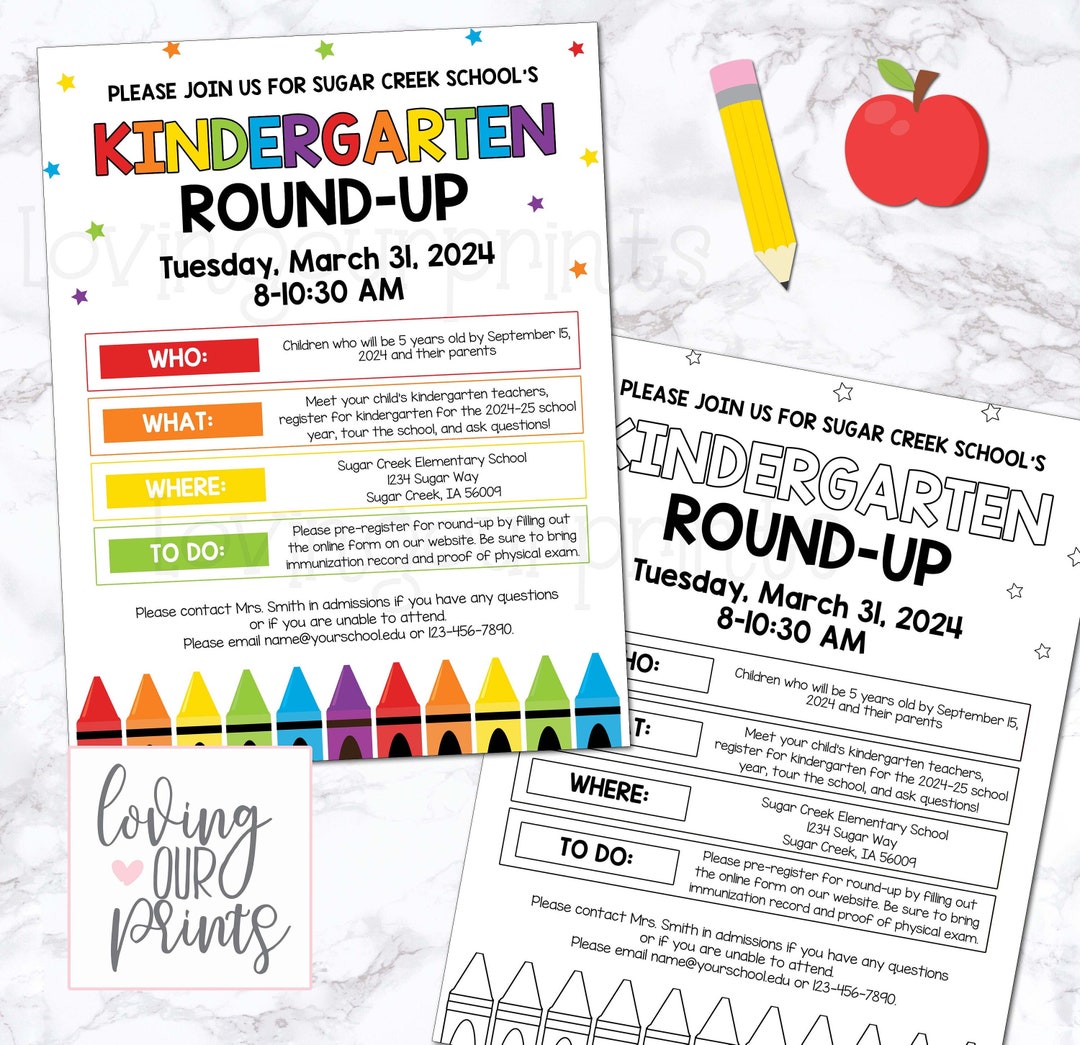 kindergarten-roundup-school-flyer-template-kindergarten-enrollment-flyer-kindergarten-registration-kindergarten-round-up-event-flyer-etsy