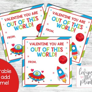 Editable Valentine Card, Space Valentine Card, Space Valentine, Space Valentine Printable, Valentines for classroom, Space Valentines Day