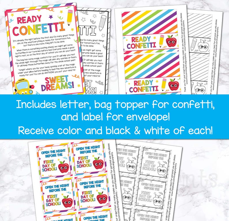 Ready Confetti, Ready Confetti Printable, Ready Confetti Tags Printable ...