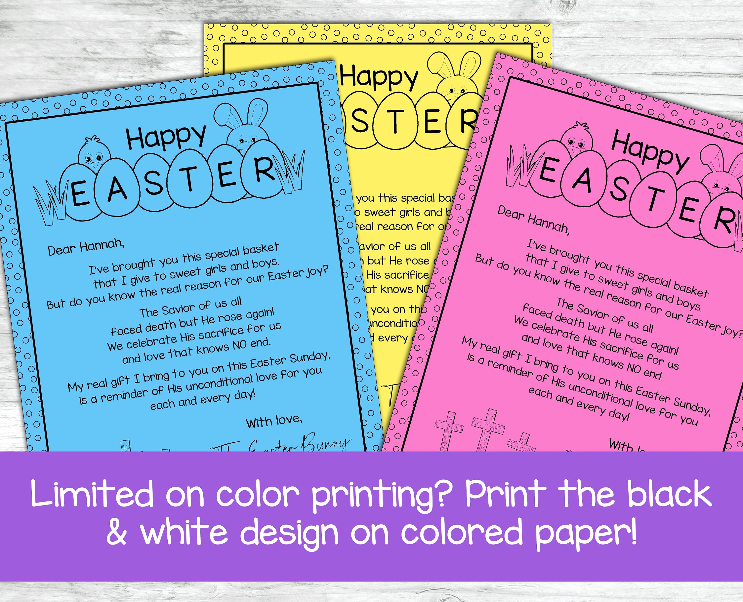 Easter Bunny Letter, Editable Easter Bunny Letter, Christian Easter ...
