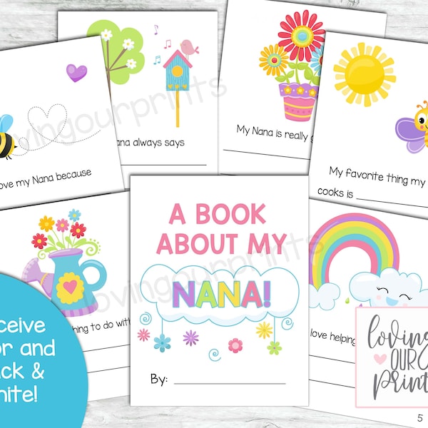 Mothers Day Gift for Nana, Nana Gift, Nana Gift for Mothers Day, Nana Gift from Grandkids, Nana Book, Printable Mothers Day Gift