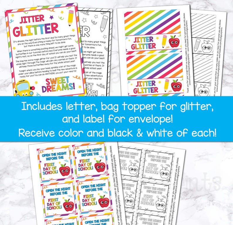Jitter Glitter, Jitter Glitter Printable, Jitter Glitter Kindergarten