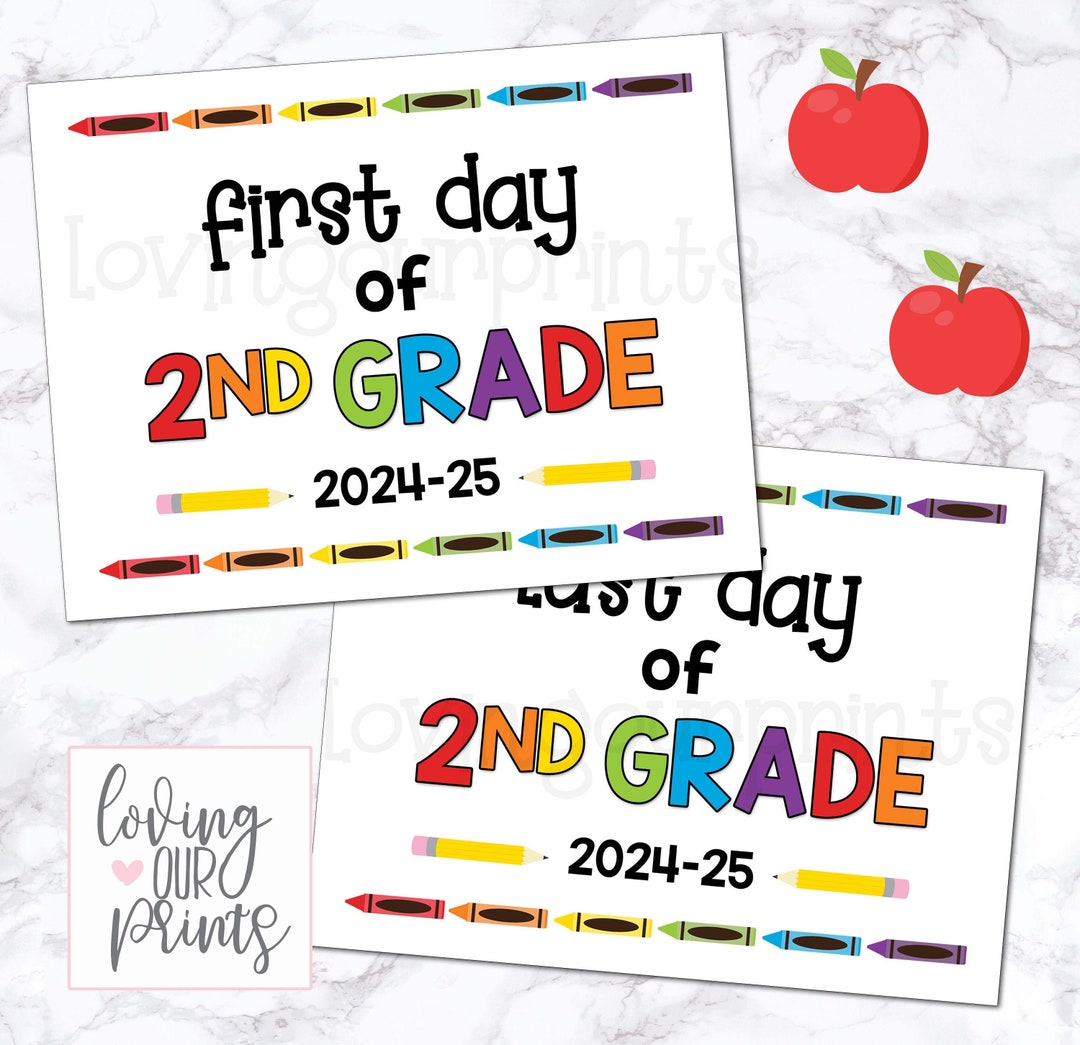First Day of Second Grade Sign, First Day of 2nd Grade, First Day of ...