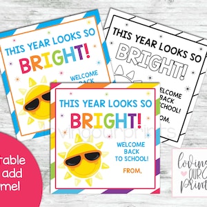 Editable Back to School Treat Tags, Back to School Treats for Students, School Open House Gift Tags, Meet the Teacher Gifts for Students