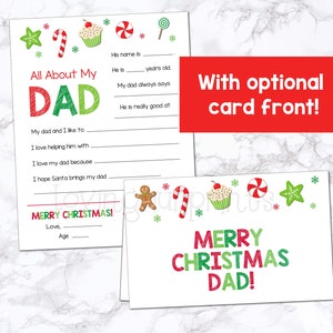 Christmas Card for Dad, Christmas Card for Dad From Kids, All About My ...