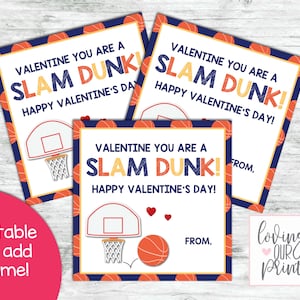 Basketball Valentines, Basketball Valentine Cards, Basketball Valentine Printable, Basketball Valentines Day Cards, Editable Valentine Tags