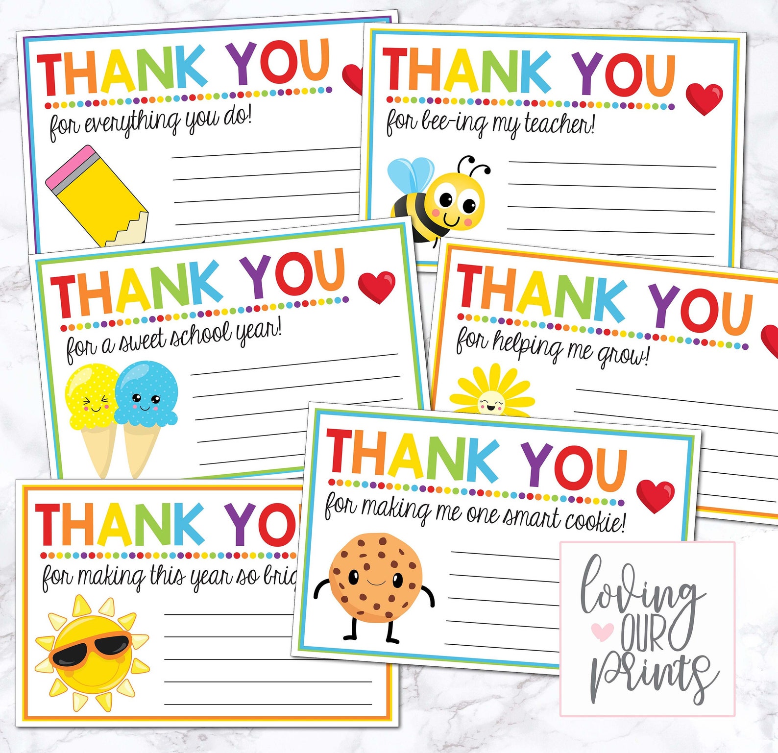 Teacher Appreciation Notes Bundle, Teacher Appreciation Note, Teacher ...