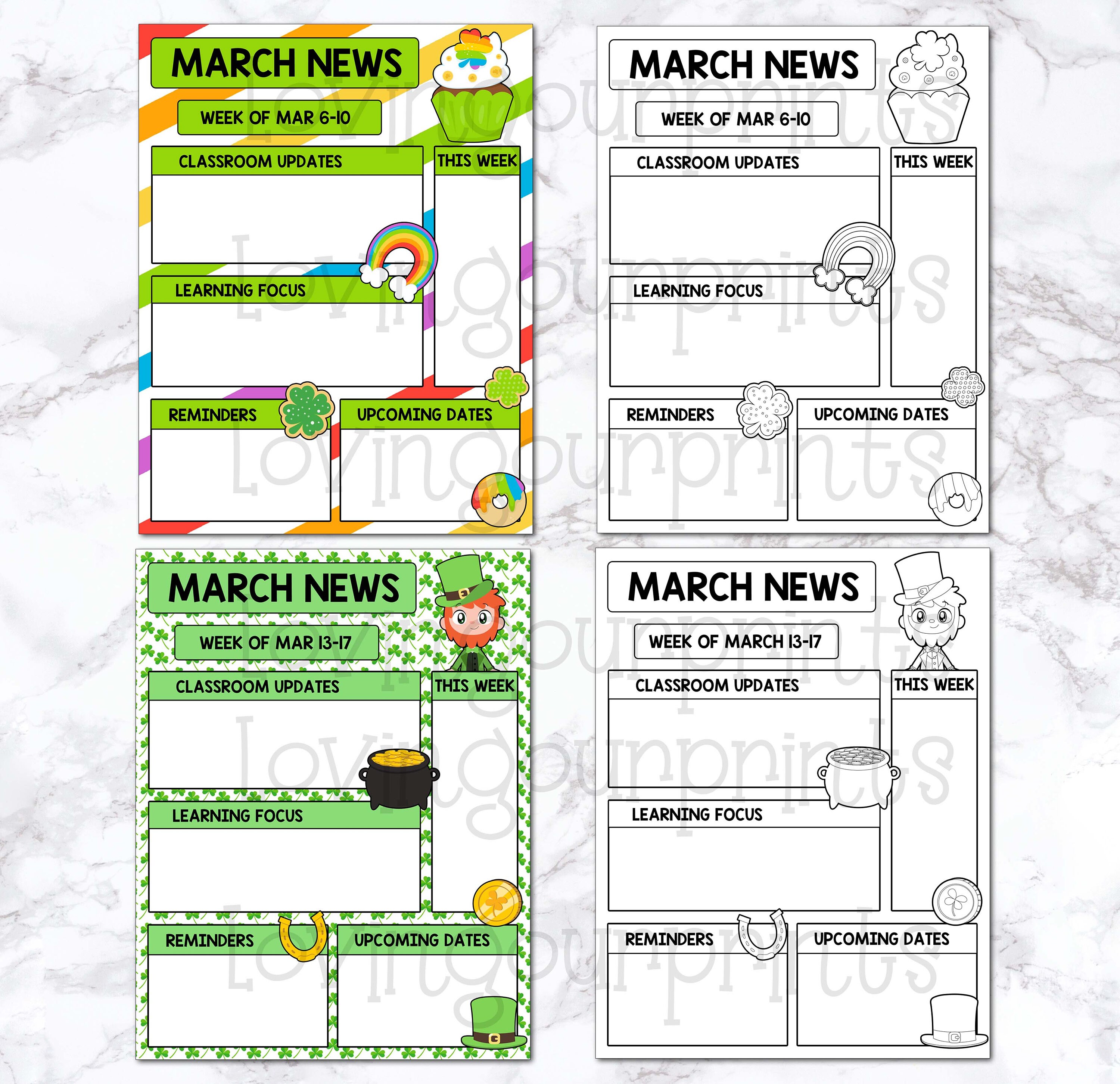 Editable March Newsletter Template March Newsletter for Etsy Editable March Newsletter Template March Newsletter for Etsy