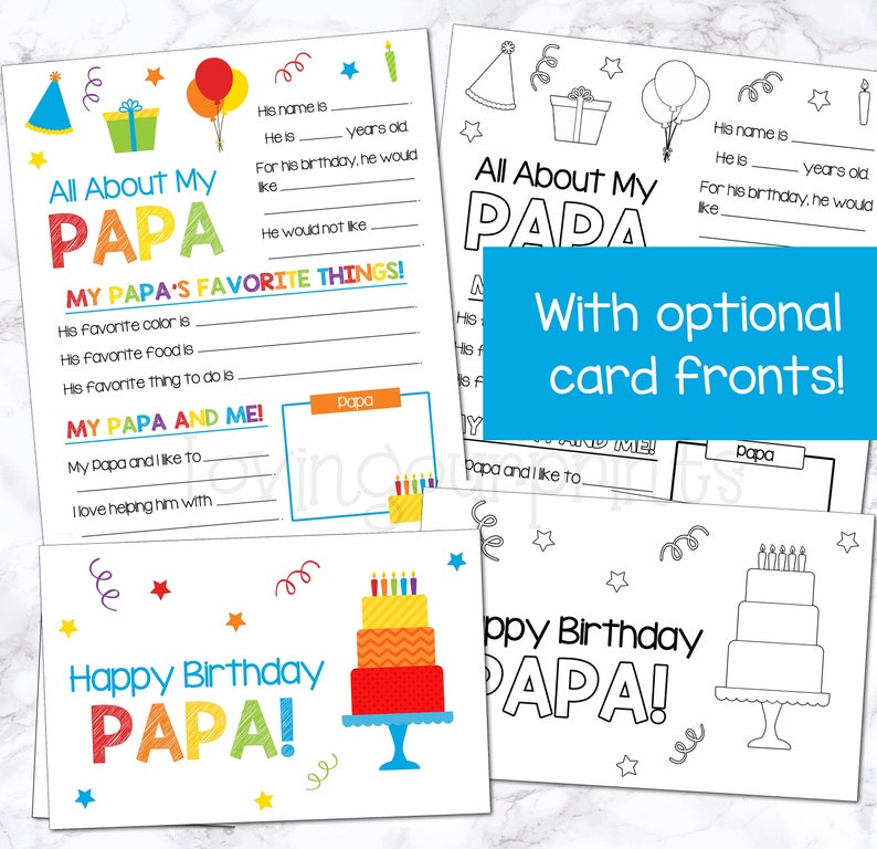 All About My Papa All About My Papa Printable Papa Birthday - Etsy