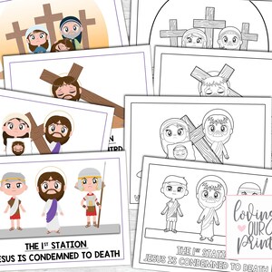 Stations of the Cross Printable, Stations of the Cross for Kids, Stations of the Cross Download, Stations of the Cross Prints, Kids Lent