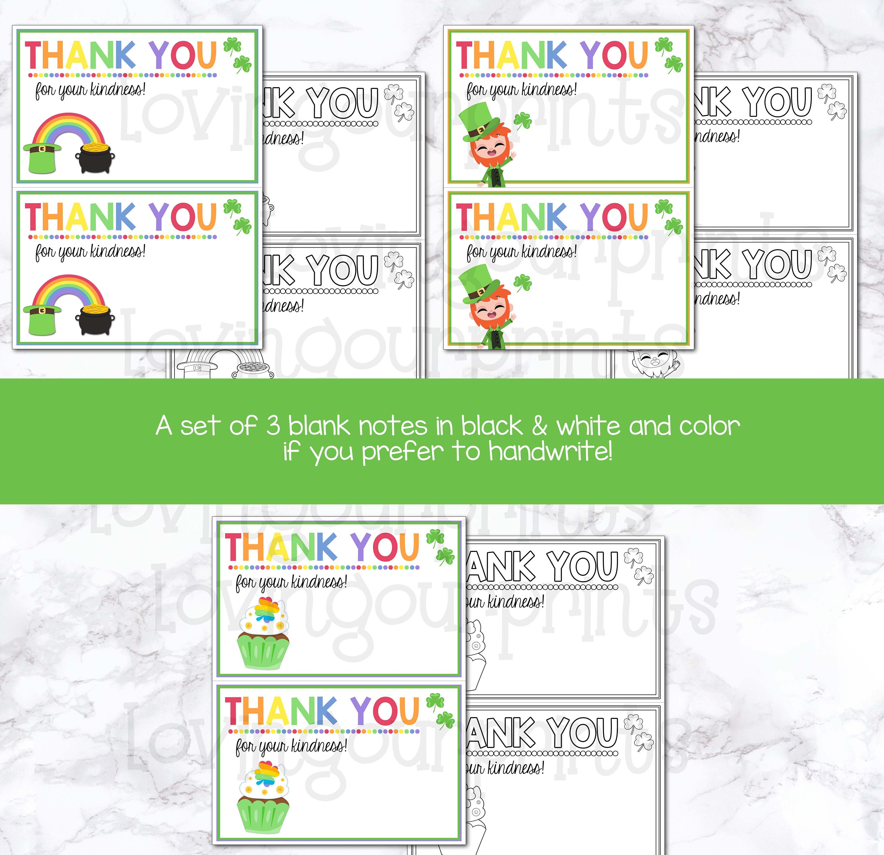St Patricks Day Thank You Card, St Patricks Day Thank You, Editable St ...
