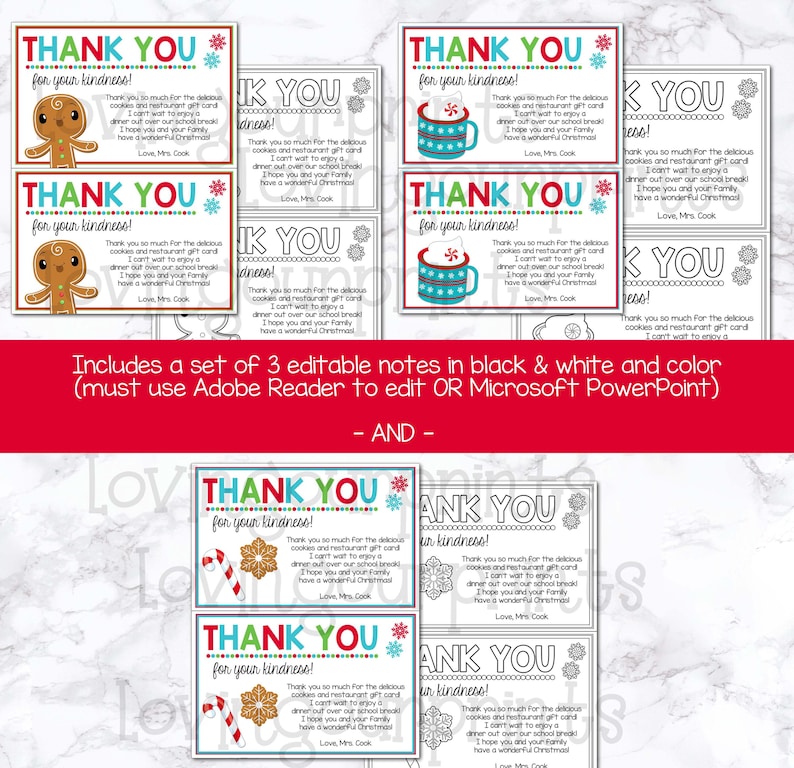 Holiday Thank You Cards, Holiday Thank You Notes, Christmas Thank You ...