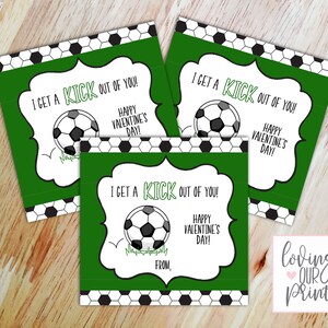Soccer Valentine Card, Printable Valentine, Classroom Valentine, Soccer Ball Valentine Tag, Boy Valentine, INSTANT DOWNLOAD