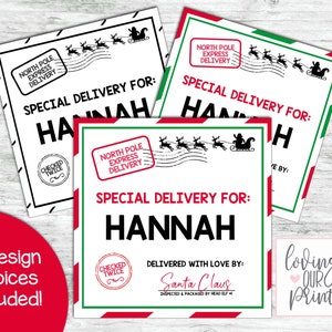 Santa Gift Tags, Editable Santa Gift Tags, Santa Gift Tag Download, Santa Gift Tags Printable, Printable Santa Labels, Editable Santa Tags
