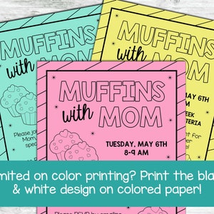 Muffins with Mom, Muffins with Mom Invite, Muffins with Mom Editable Invitation, Muffins with Mom Invitation, Muffins with Mom Flyer image 5