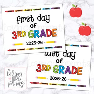 First Day of Third Grade Sign, First Day of 3rd Grade, First Day of 3rd Grade Sign, First Day of Third Grade Sign, First Last Day of School