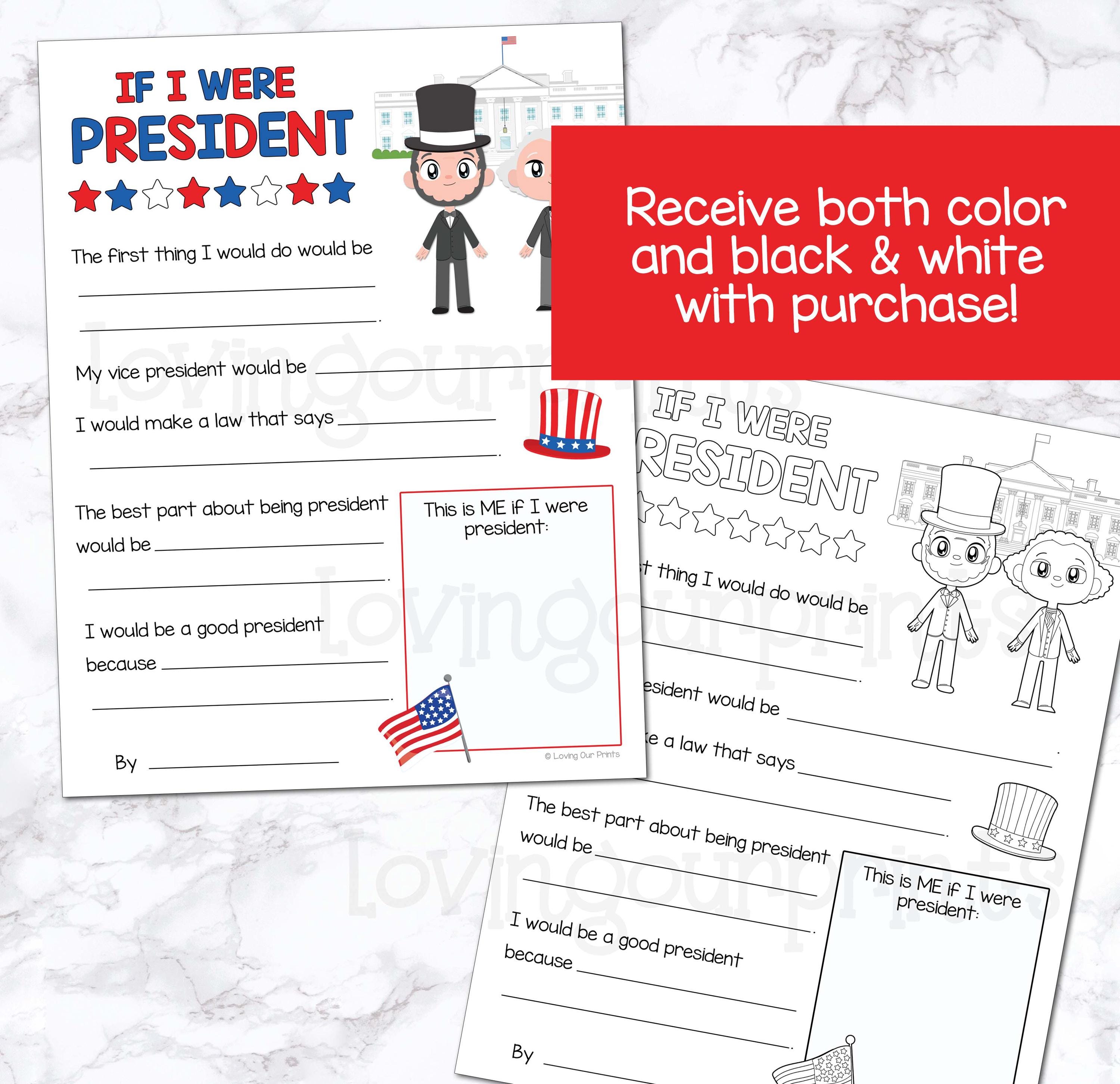 If I Were President Printable, If I Were President Worksheet, Presidents Day Worksheets ...