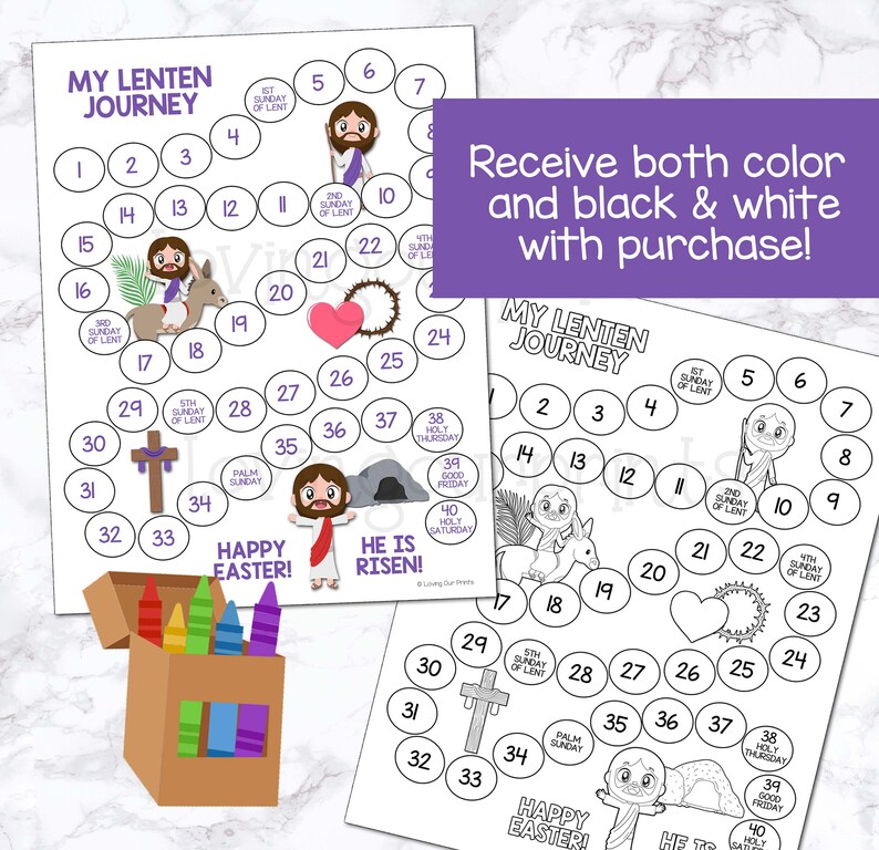 Lenten Calendar Ash Wednesday Printable Lent Calendar Etsy