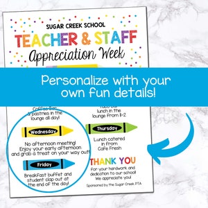 Teacher Appreciation Week Printable, Editable Teacher Appreciation Week ...
