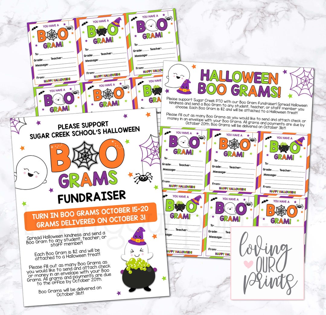 Boo Grams, Boo Grams Template, Editable Boo Grams Flyer, Boo Grams