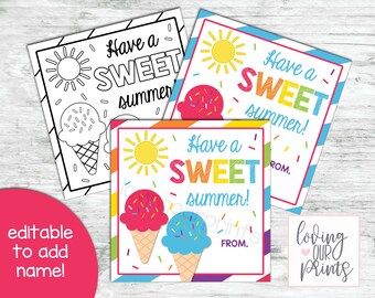 Have a sweet summer tag, Have a sweet summer printable, Have a sweet summer, Have a sweet summer gift tags, Have a sweet summer download