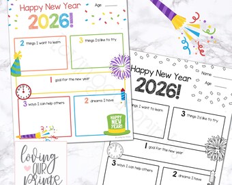 New Years Resolution Worksheet, New Year Goals for Kids, New Years Resolution for Kids, New Year Resolution Printable 2026, New Year Goals