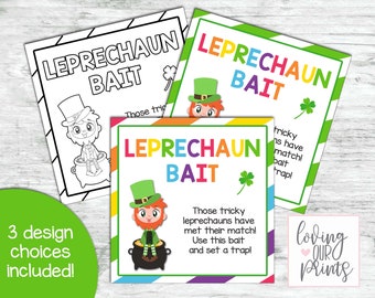 Cebo de duende, etiqueta de golosina del día de San Patricio, etiqueta de golosina de duende, imprimible del día de San Patricio, etiqueta de cebo de duende, bolsa de golosina de duende