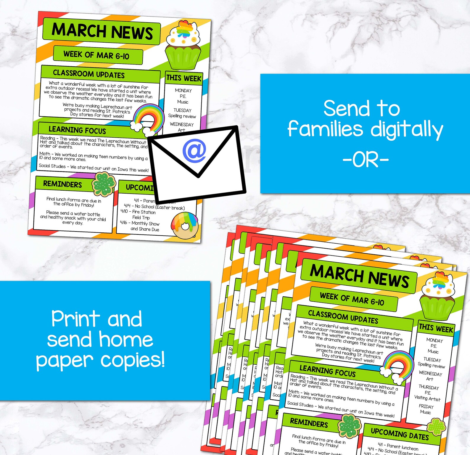 Editable March Newsletter Template March Newsletter for Etsy