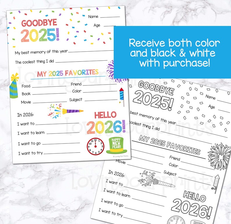 New Year Goals for Kids, New Years Resolution Kids, New Years Resolution Worksheet, New Year Resolution for kids, New Year 2026 image 2