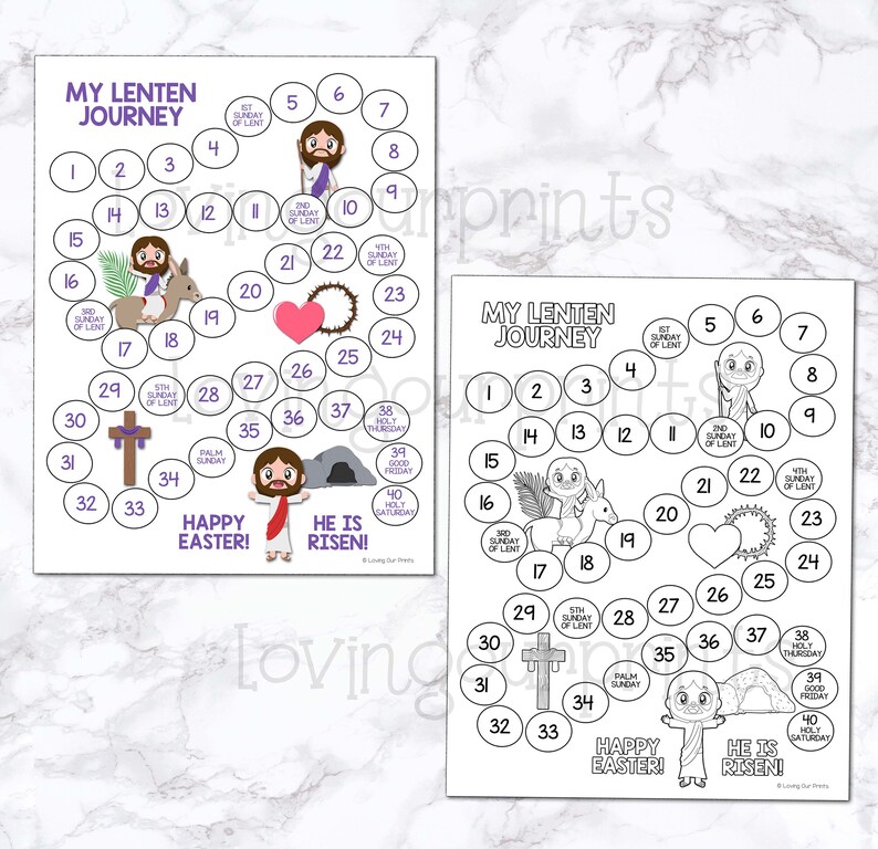 Lenten Calendar Ash Wednesday Printable Lent Calendar Etsy