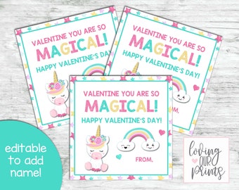 Unicornio San Valentín, Unicornio San Valentín Imprimible, Tarjetas de San Valentín Unicornio, Tarjetas del Día de San Valentín Unicornio, Etiqueta de San Valentín Unicornio, Editable