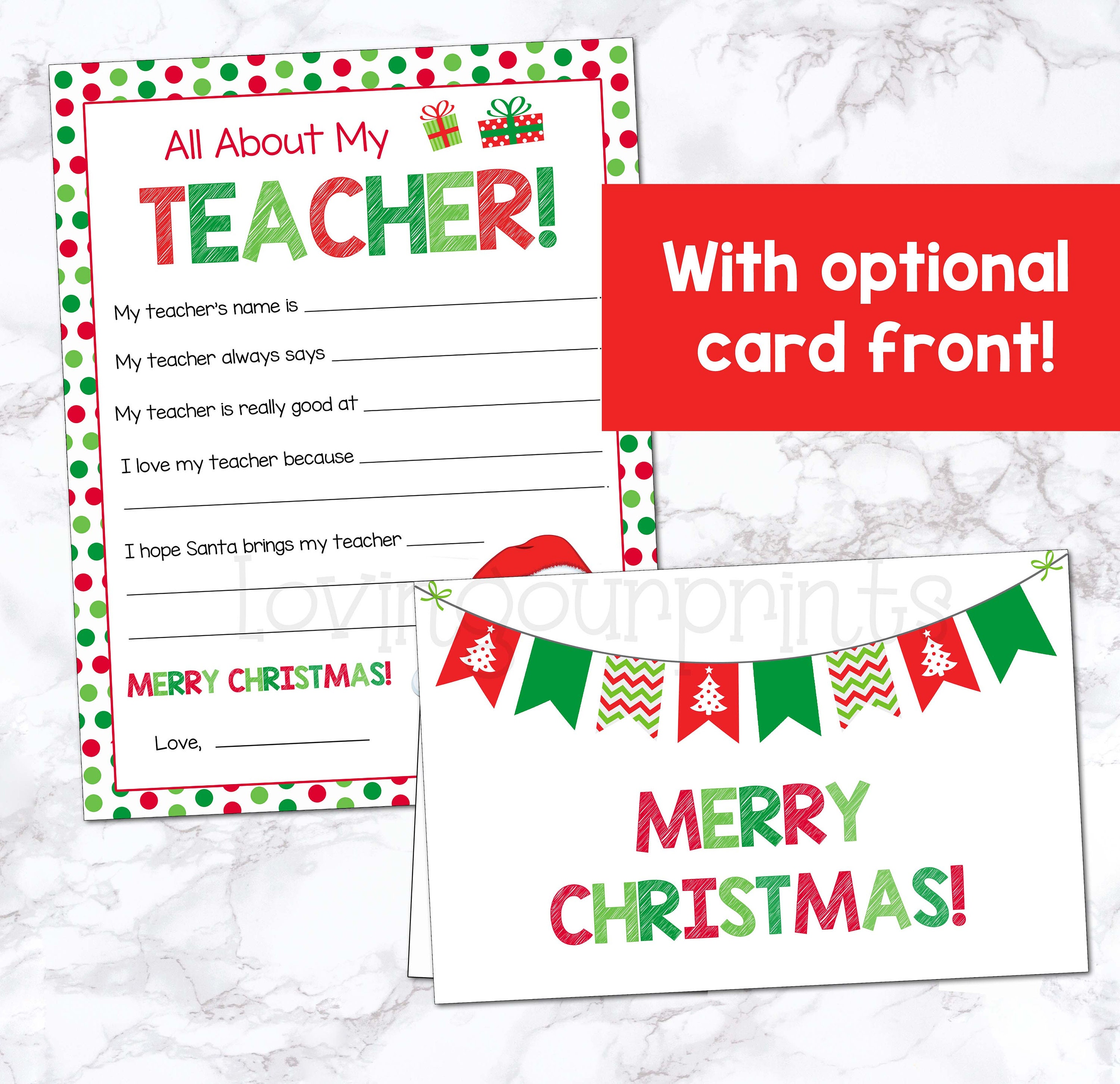 All About My Teacher Christmas Teacher Christmas Gifts - Etsy