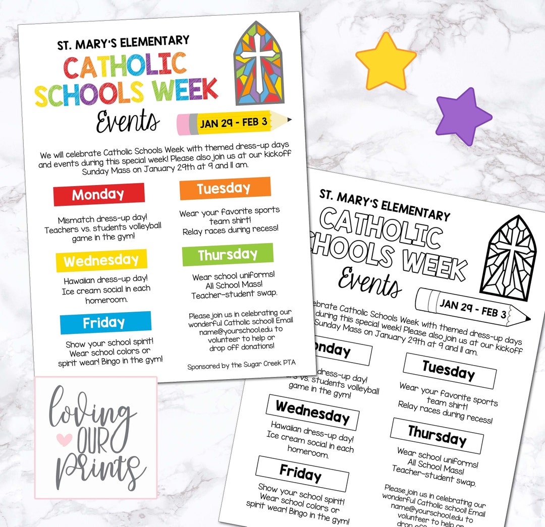 Catholic Schools Week, Catholic Schools Week Flyer, Editable Template, Editable Event Flyer