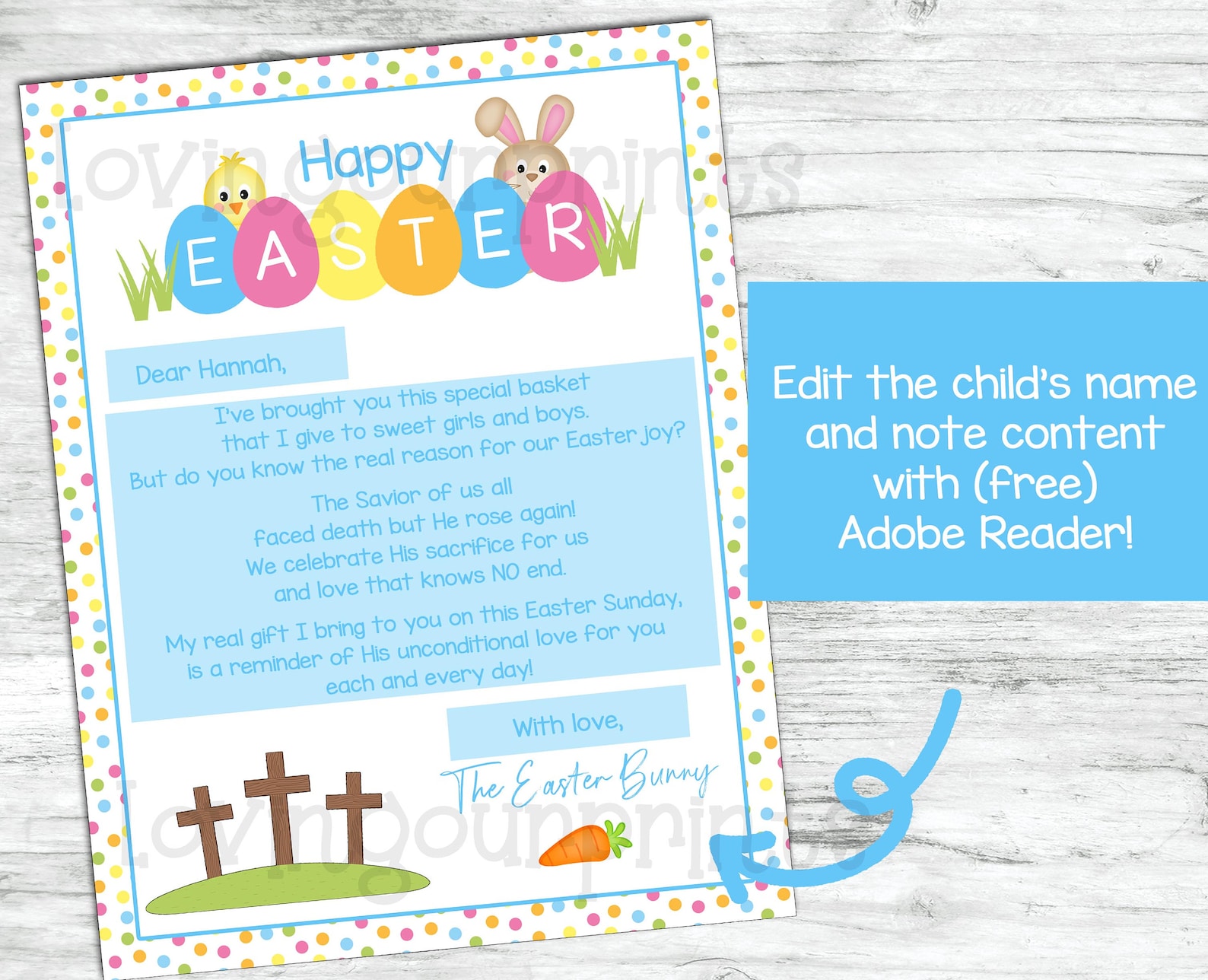 Easter Bunny Letter, Editable Easter Bunny Letter, Christian Easter ...