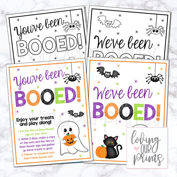 Youve Been Booed, Youve Been Booed Printables, You've Been Booed, You've Been Boo'd Printables, Halloween Printables, Instant Download