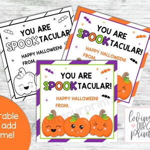 Classroom Halloween Treat, Halloween Treat Tags, Editable Halloween Favor Tags, Classroom Halloween Treat Bags, Spooktacular Students