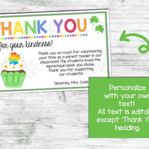 saint paddys day thank you card