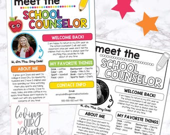 Meet the School Counselor, Editable Meet the School Counselor Flyer, Meet the Counselor Template, Editable Meet the Counselor Flyer Template